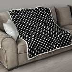 Black And White Paw And Polka Dot Print Quilt