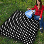 Black And White Paw And Polka Dot Print Quilt