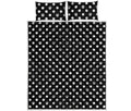 Black And White Paw And Polka Dot Print Quilt Bed Set