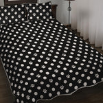 Black And White Paw And Polka Dot Print Quilt Bed Set