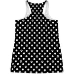 Black And White Paw And Polka Dot Print Women's Racerback Tank Top