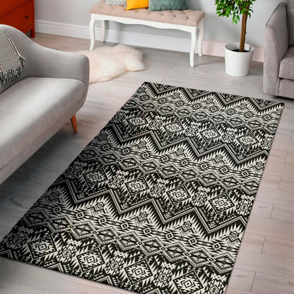 Black And White Pendleton Navajo Print Area Rug