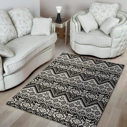Black And White Pendleton Navajo Print Area Rug