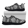 Black And White Navajo Print Black Running Shoes
