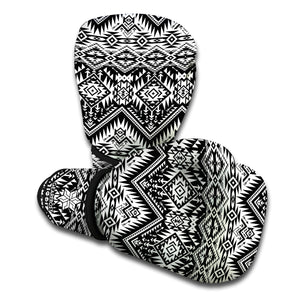 Black And White Pendleton Navajo Print Boxing Gloves