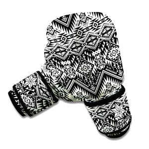 Black And White Pendleton Navajo Print Boxing Gloves