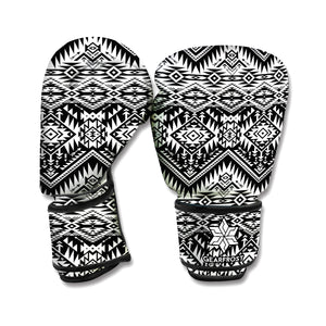 Black And White Pendleton Navajo Print Boxing Gloves