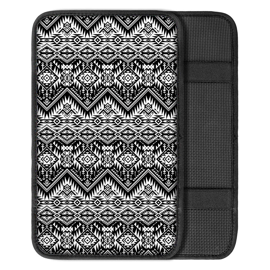 Black And White Pendleton Navajo Print Car Center Console Cover