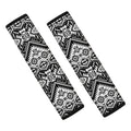 Black And White Navajo Print Car Seat Belt Covers