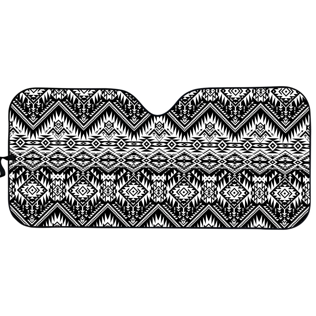 Black And White Pendleton Navajo Print Car Sun Shade