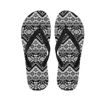 Black And White Pendleton Navajo Print Flip Flops