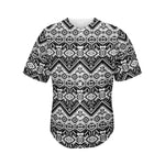 Black And White Pendleton Navajo Print Men's Baseball Jersey