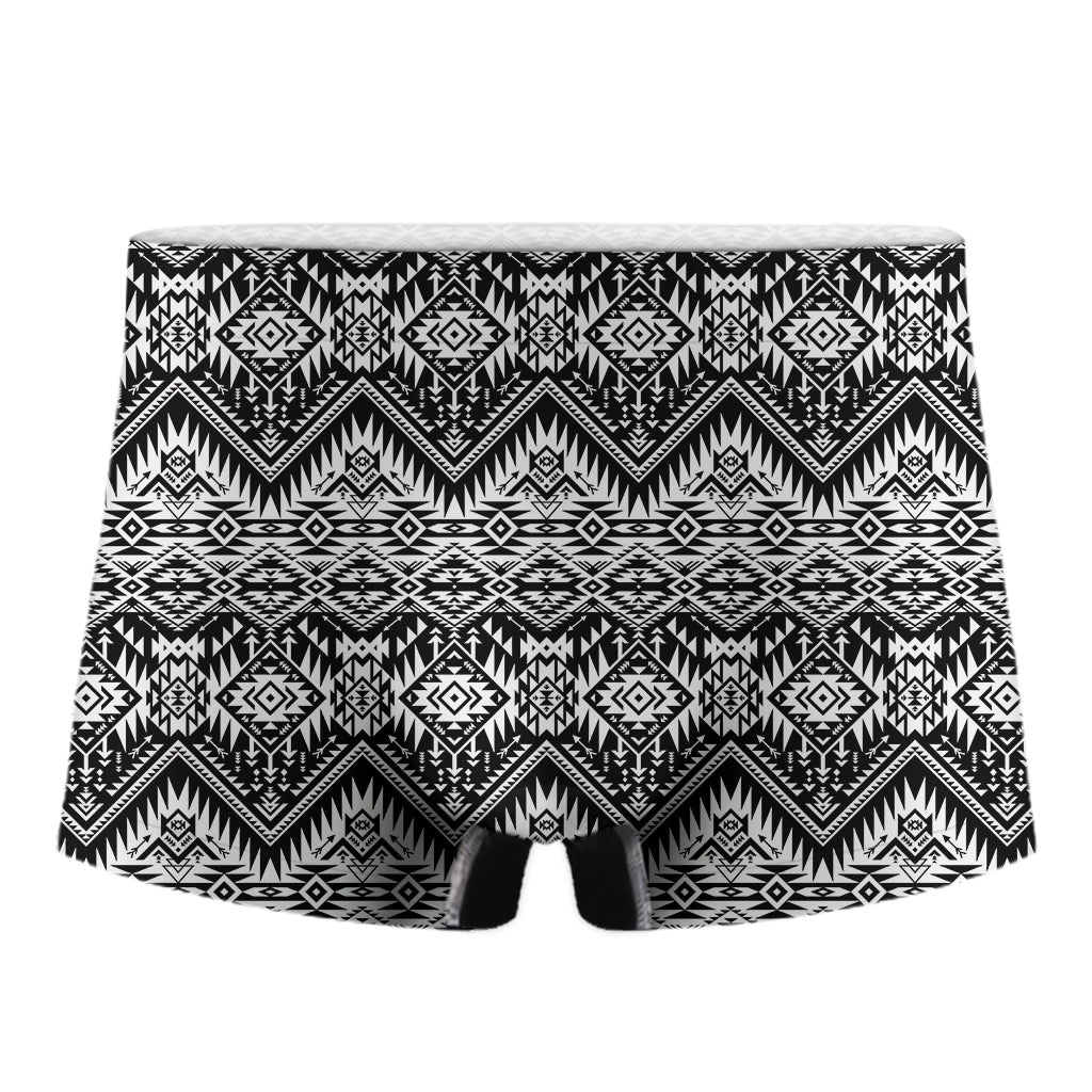 Black And White Pendleton Navajo Print Men's Boxer Briefs