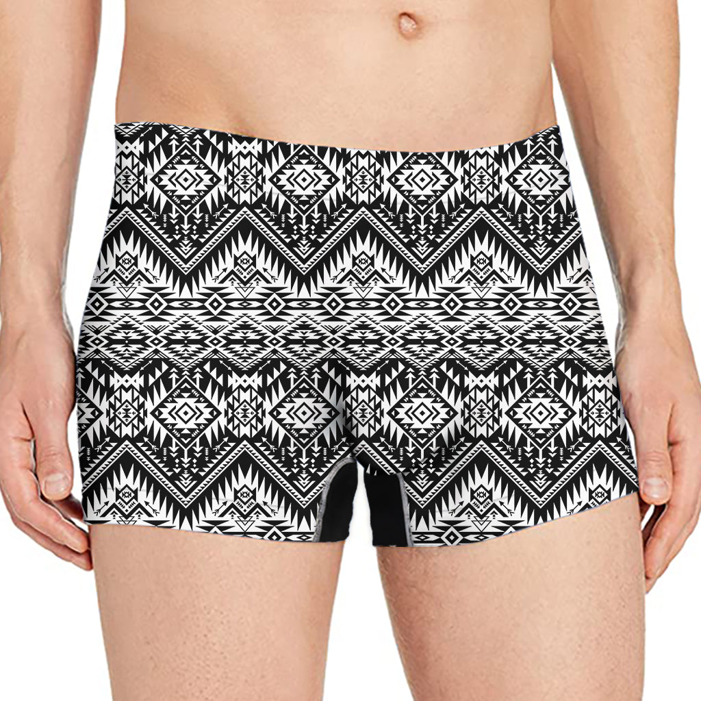 Black And White Pendleton Navajo Print Men's Boxer Briefs