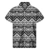 Black And White Pendleton Navajo Print Men's Short Sleeve Shirt