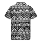 Black And White Pendleton Navajo Print Men's Short Sleeve Shirt