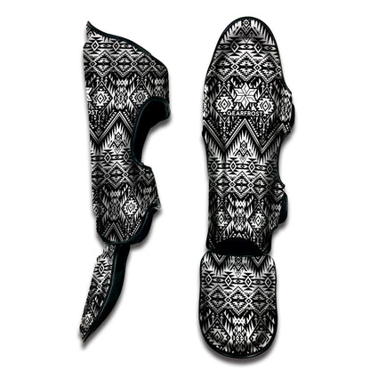 Black And White Pendleton Navajo Print Muay Thai Shin Guard