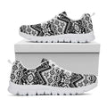 Black And White Navajo Print White Running Shoes