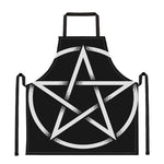 Black And White Pentagram Symbol Print Apron