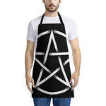 Black And White Pentagram Symbol Print Apron