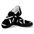 Black And White Pentagram Symbol Print Black Slip On Sneakers