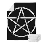 Black And White Pentagram Symbol Print Blanket