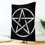 Black And White Pentagram Symbol Print Blanket