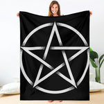 Black And White Pentagram Symbol Print Blanket