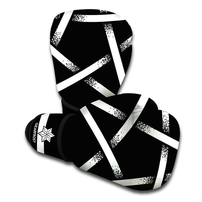 Black And White Pentagram Symbol Print Boxing Gloves