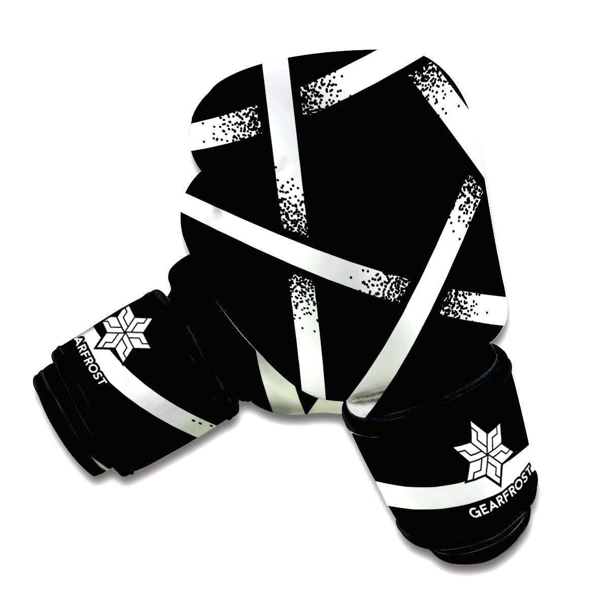 Black And White Pentagram Symbol Print Boxing Gloves