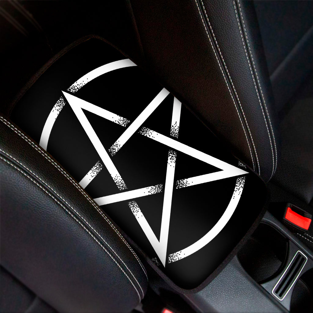 Black And White Pentagram Symbol Print Car Center Console Cover