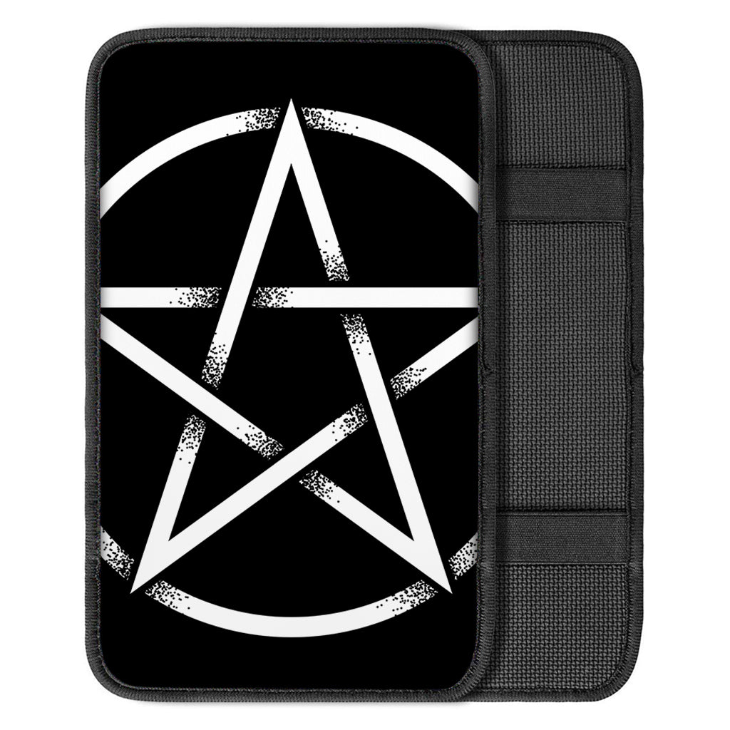 Black And White Pentagram Symbol Print Car Center Console Cover