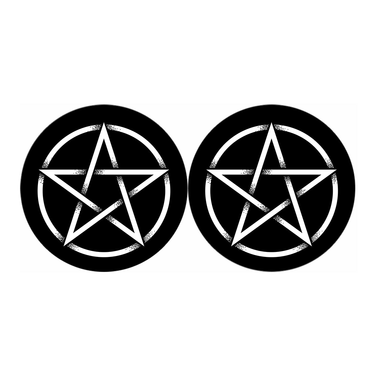 Black And White Pentagram Symbol Print Car Coasters