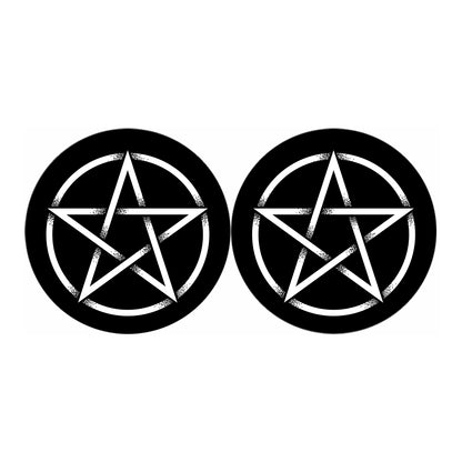 Black And White Pentagram Symbol Print Car Coasters