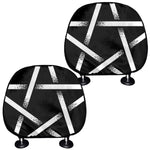 Black And White Pentagram Symbol Print Car Headrest Covers