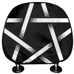Black And White Pentagram Symbol Print Car Headrest Covers