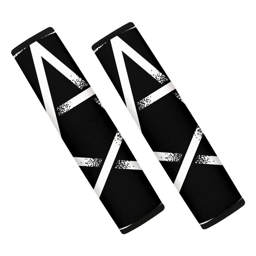 Black And White Pentagram Symbol Print Car Seat Belt Covers