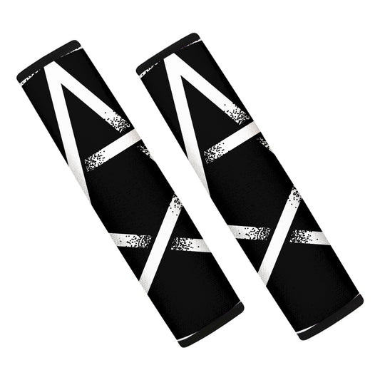 Black And White Pentagram Symbol Print Car Seat Belt Covers