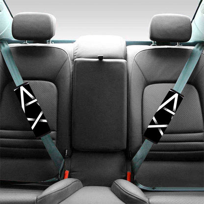 Black And White Pentagram Symbol Print Car Seat Belt Covers
