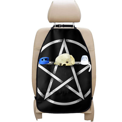Black And White Pentagram Symbol Print Car Seat Organizers