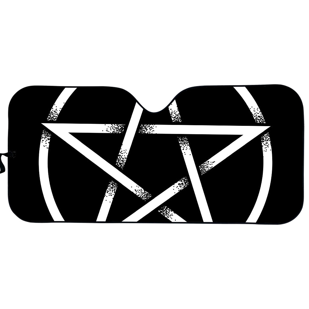 Black And White Pentagram Symbol Print Car Sun Shade