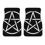Black And White Pentagram Symbol Print Front Car Floor Mats