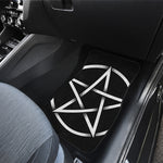 Black And White Pentagram Symbol Print Front Car Floor Mats