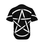 Black And White Pentagram Symbol Print Men's Baseball Jersey