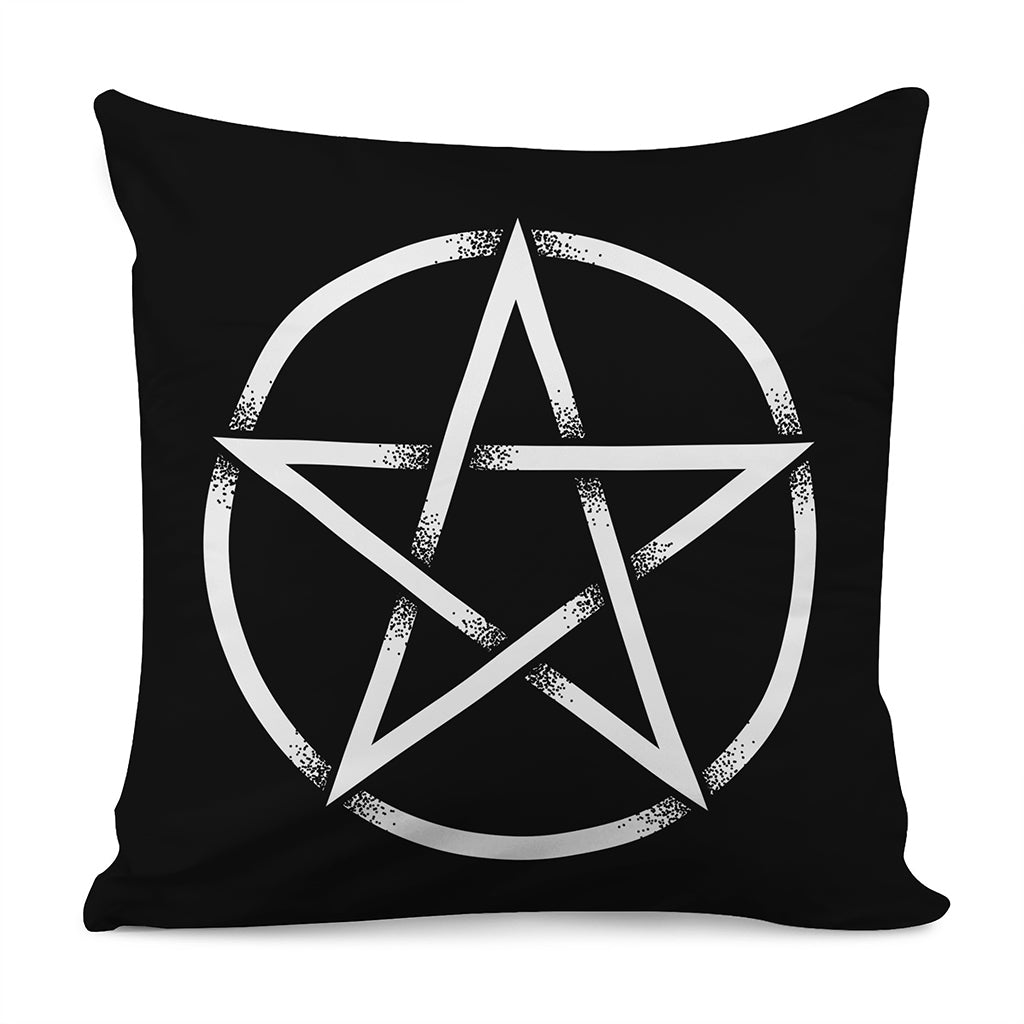 Black And White Pentagram Symbol Print Pillow Cover