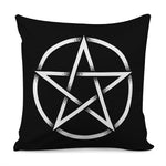 Black And White Pentagram Symbol Print Pillow Cover