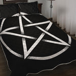Black And White Pentagram Symbol Print Quilt Bed Set
