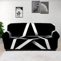 Black And White Pentagram Symbol Print Sofa Cover