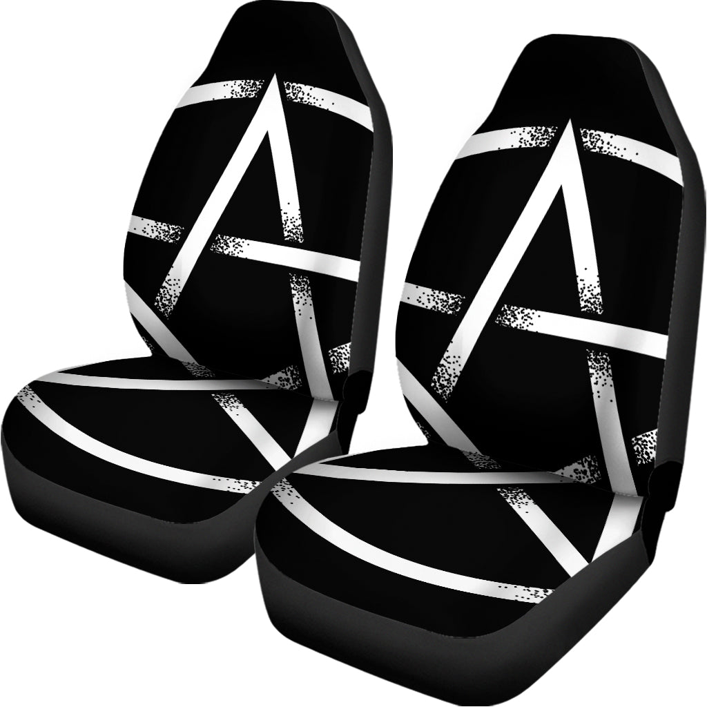 Black And White Pentagram Symbol Print Universal Fit Car Seat Covers