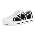 Black And White Pentagram Symbol Print White Low Top Shoes